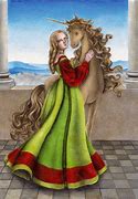 Image result for Woman and Unicorn Art