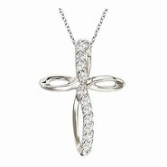 Image result for White Gold Cross Necklace with Diamonds