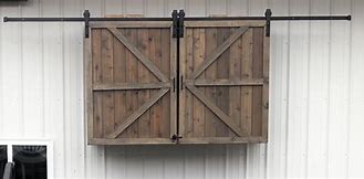 Image result for Outdoor TV Cabinet with Barn Doors