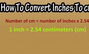 Image result for Inches to Centimeters Formula