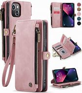 Image result for Mauve Leather Cell Phone Flip Case for iPhone 14 for Women