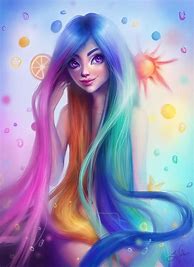 Image result for Rainbow Hair Girl OC Anime