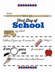 Image result for Free First Day of School Printables