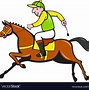 Image result for Cartoon of Horse and Jockey