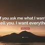 Image result for Tell Me What You Want Quotes