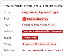 Image result for Text Error Message Example