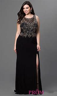 Image result for Black Plus Size Long Evening Dresses