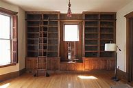 Image result for Built in Bookshelves with Ladder