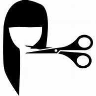 Image result for Girl with Scissors Cutting Hair