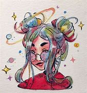 Image result for Aesthetic Space Girl Drawing Essy