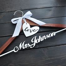 Image result for Bridal Dress Hanger with Name for Groom