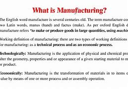 Image result for Manufacturing Process Definition