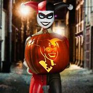 Image result for Harley Quinn and Joker Kissing Pumpkin Stencil