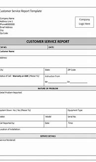 Image result for Service Call Report Template