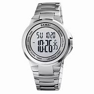 Image result for Skmei Silver Strap Digital Watch