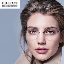 Image result for Women's Gold Rimless Eyeglasses