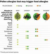 Image result for Oral Allergy Syndrome Food Chart