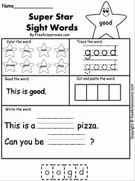 Image result for Sight Word Good Worksheet