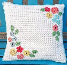 Image result for Teal Gray White Crochet Pillow Patterns Free