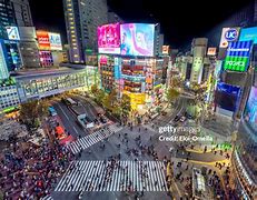 Image result for Shibuya Crossing Late Night