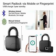 Image result for Wireless Fingerprint Padlock