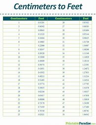 Image result for Conversion Chart for Height Feet to Inches to Centimeters