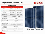 Image result for PV Panel Data Sheet