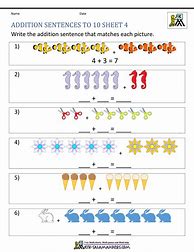 Image result for Addition Worksheets for Kindergarten PDF