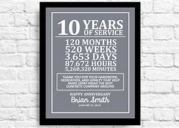 Image result for 10 Year Work Anniversary Ideas