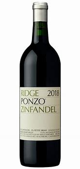 Image result for Ridge Zinfandel Ponzo