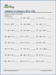 Image result for Adding Simple Integers Worksheet