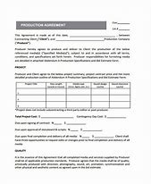 Image result for Production Contract Examples