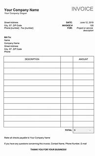 Image result for Blank Business Invoice Template Free