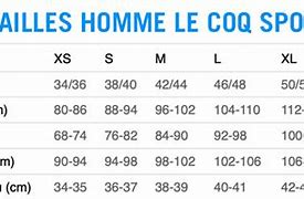 Image result for Le Coq Sportif Size Chart