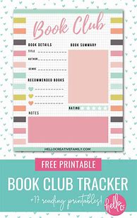 Image result for Free Printable Book Tracker Adult