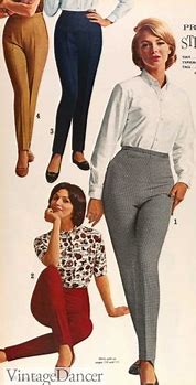 Image result for 1960s Women Fashion Pants