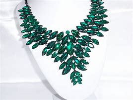 Image result for Multi Shades of Green Rhinestone Statement Necklace