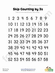 Image result for Printable Skip Counting by 3