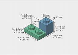 Image result for Dimensions of a 2X10 LEGO Brick