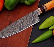 Image result for Damascus Steel Kitchen Knife