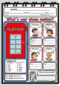 Image result for Phone Number in Ebglish Excercise