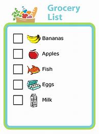 Image result for Shopping List for Children