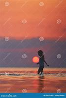 Image result for Siluette of Little Girl Sunset