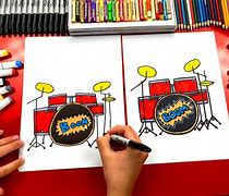 Image result for How to Draw a Drum Set