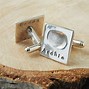 Image result for Silver Button Cufflinks