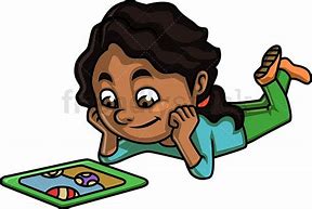 Image result for Girl with Tablet Clip Art