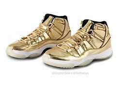 Image result for Jordan 11 Gold and White High