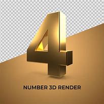 Image result for Gold 3D Number 4