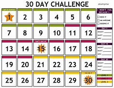 Image result for 30 Day of Purity Challenge Calendar Printable