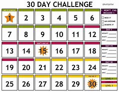 Image result for Pink Calendar 30-Day Challenge